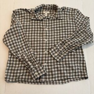 Arizona Jean Company Green and White Plaid Shirt